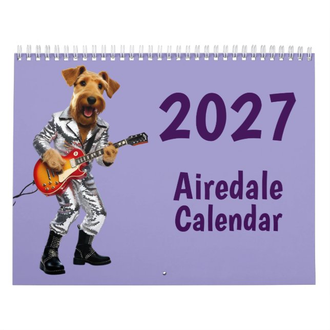 Calendário de Cachorro Airedale 2027 (Capa)