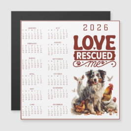 Calendário de Cachorro Amor Me Resgatou 2026