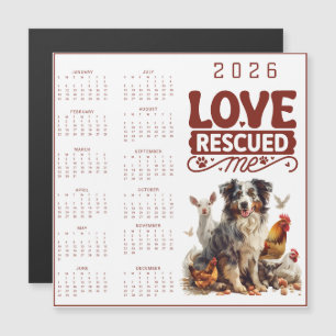 Calendário de Cachorro Amor Me Resgatou 2026