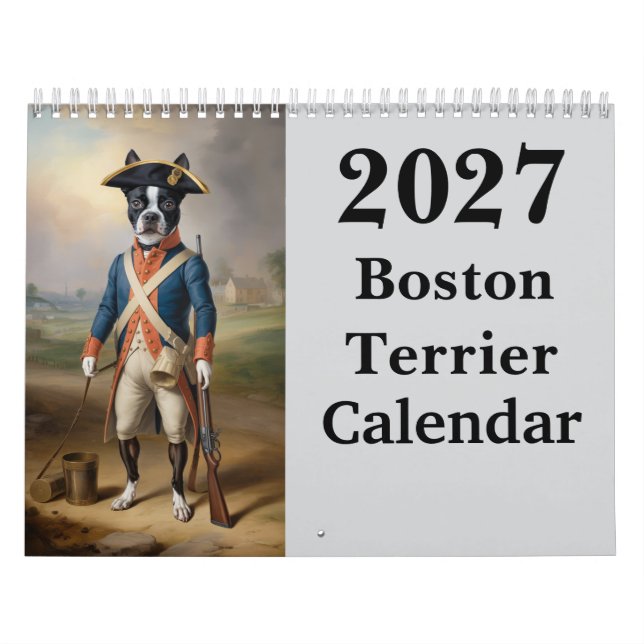 Calendário de Cachorro Boston Terrier 2027 (Capa)