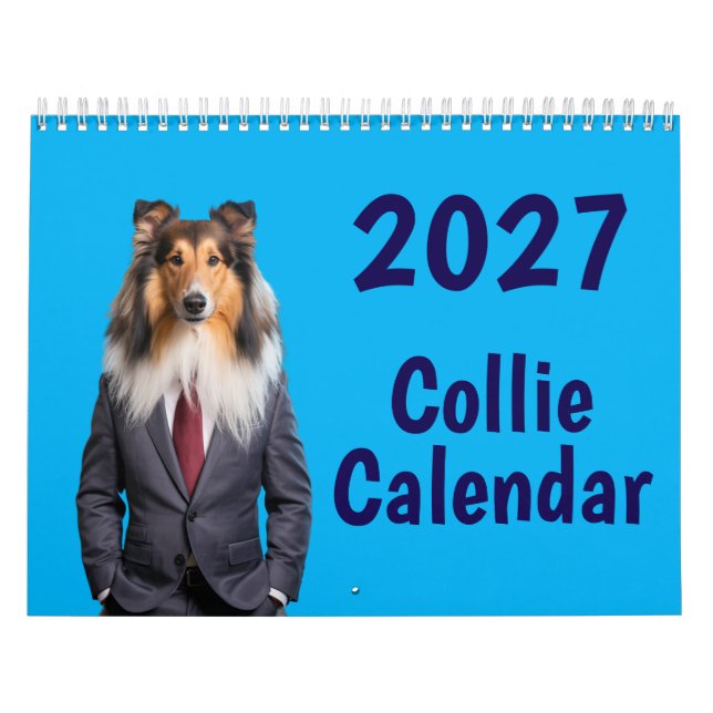 Calendário de Cachorro Collie 2027 (Capa)