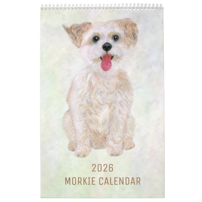Calendário de Cachorro Morkie 2026 (Capa)