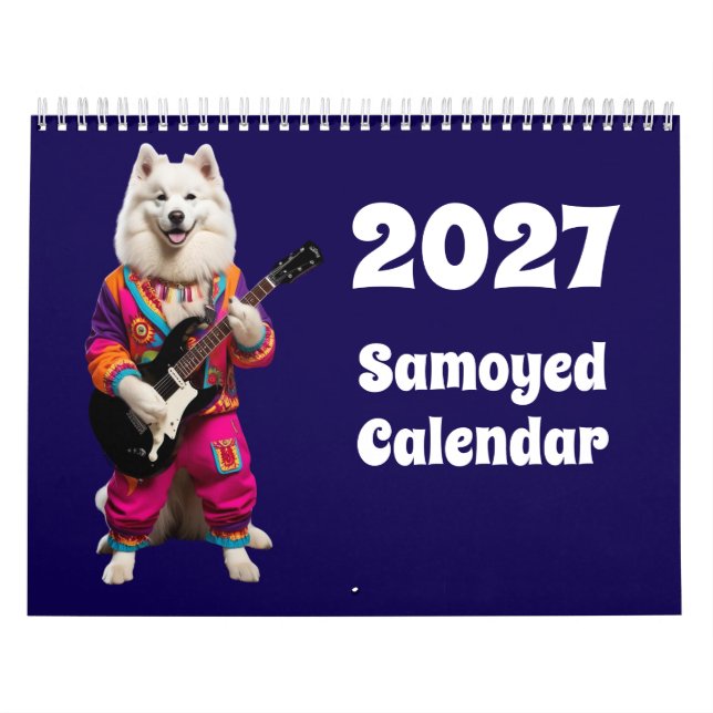 Calendário de Cachorro Samoyed 2027 (Capa)