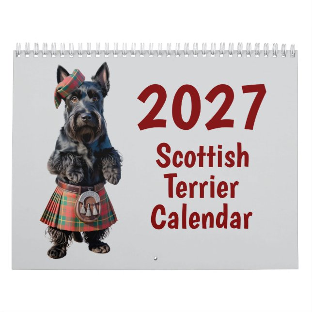 Calendário de Cachorro Scottish Terrier 2027 (Capa)