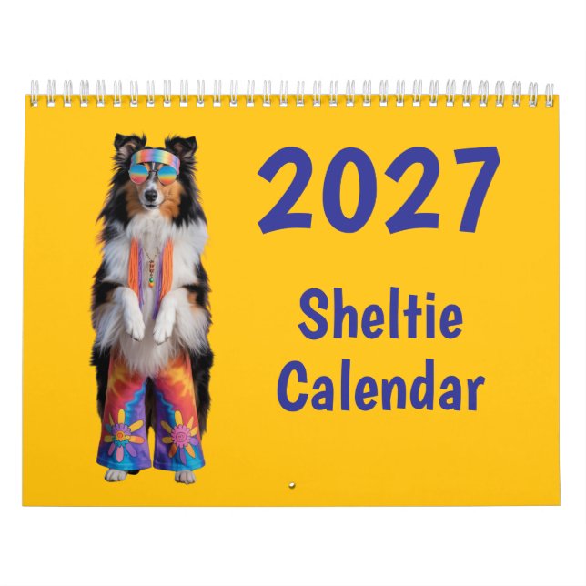 Calendário de Cachorro Sheltie 2027 (Capa)