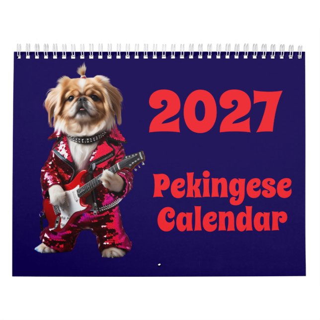 Calendário de Cães da Raça Pequinês 2027 (Capa)