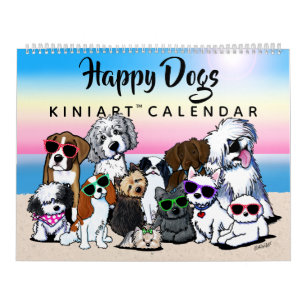 Calendário de Cães Felizes do KiniArt