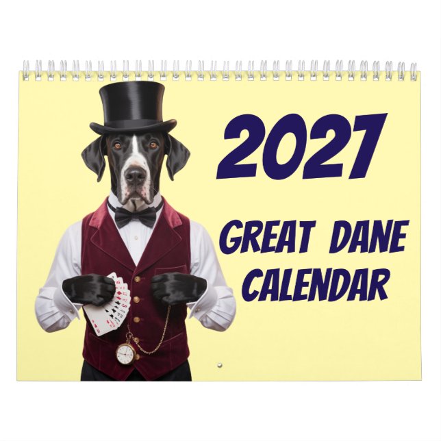 Calendário de Cães Great Dane 2027 (Capa)