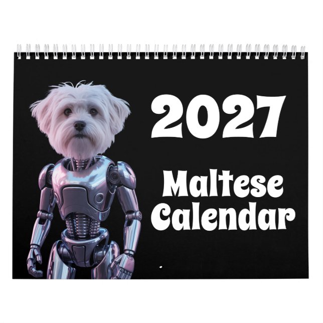 Calendário de Cães Malteses 2027 (Capa)