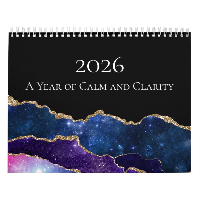 Calendário de Calma e Clareza de Ágata 2026 (Capa)