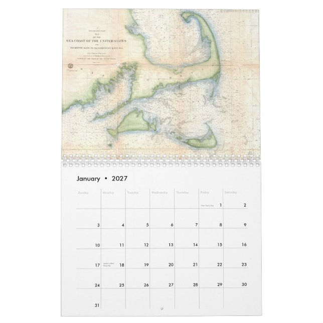Calendário de Cape Cod Cartographs (Jan 2027)