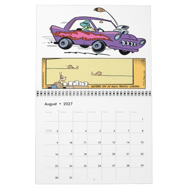 Calendário de Cartoons de Caracteres de Troca (Ago 2027)