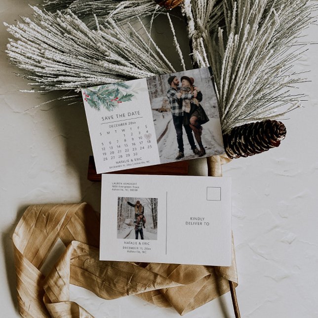 Calendário de Casamento de Inverno Cartão Postal S (Criador carregado)