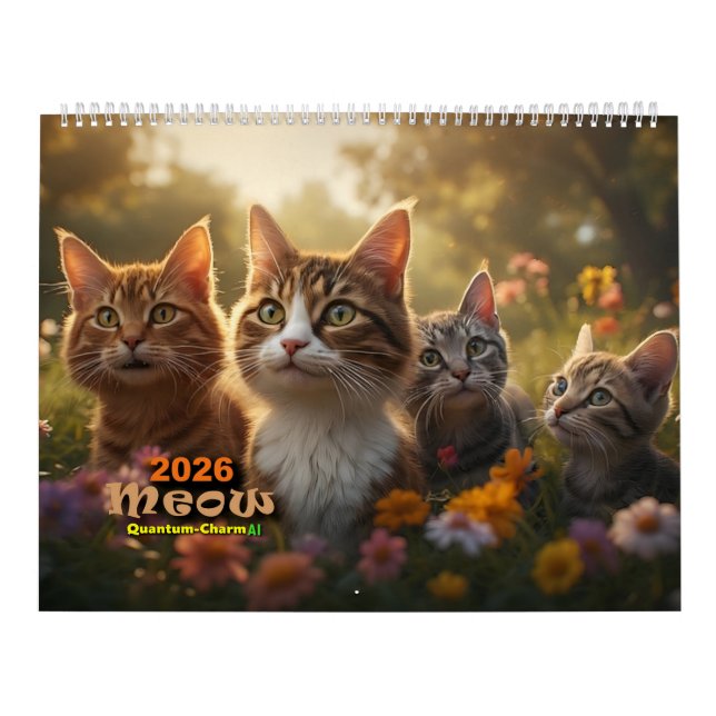 Calendário de Cat - Meow - Concebido para 2 página (Capa)