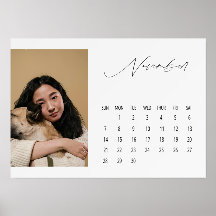 Calendário de Cavalete Luxo Script Novembro 2027