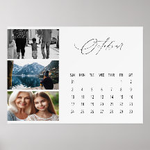Calendário de Cavalete Luxo Script Outubro 2027