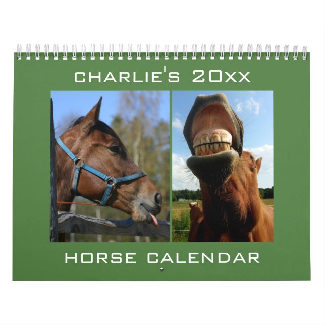 Calendário de Cavalo de Ano e Nome Personalizado (Capa)