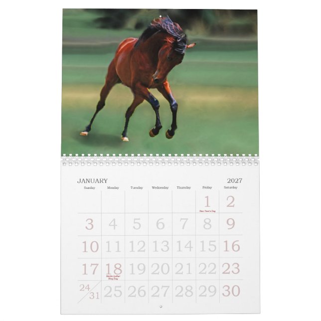 Calendário de Cavalos (Jan 2027)