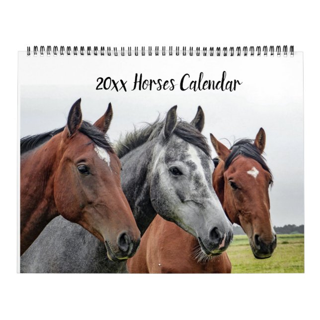 Calendário de Cavalos Editáveis (Capa)
