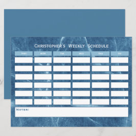 Calendário de Classe de Programação Semanal Azul d