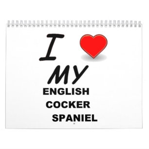 calendário de cocker spaniel do inglês