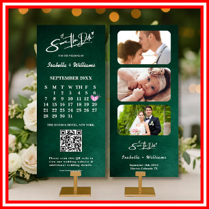Calendário de Código QR de Foto Verde Esmeralda Sa