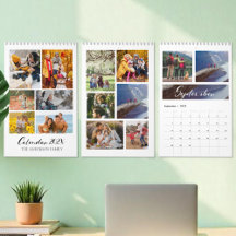 Calendário de Colagem Personalizada de Fotos da Fa