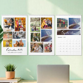 Calendário de Colagem Personalizada de Fotos da Fa