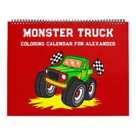 Calendário de Colorir Caminhão Monstro