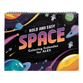 Calendário de Colorir Espaço Fácil