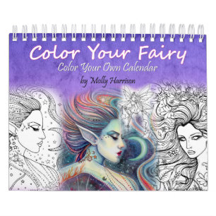 Calendário de Colorir Fadas 2017 para Adultos
