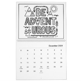 Calendário de Colorir Inspirador para Crianças