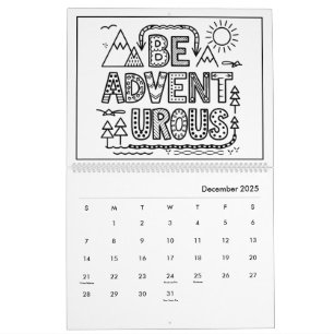 Calendário de Colorir Inspirador para Crianças