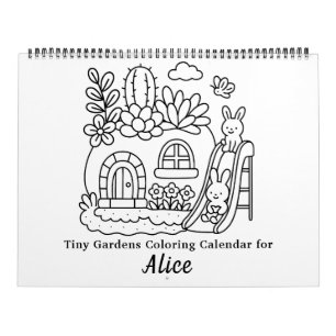 Calendário de Colorir Jardins Minúsculos Fofos