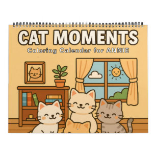 Calendário de Colorir Momentos de Gatos Fofos