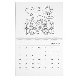 Calendário de Colorir para Crianças Fofas