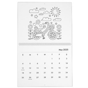 Calendário de Colorir para Crianças Fofas