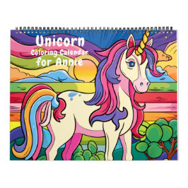 Calendário de Colorir Unicórnio de Fantasia Mágica