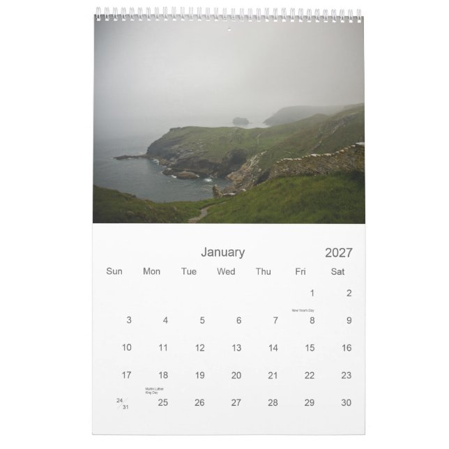 Calendário de Cornualha 2011 (Jan 2027)