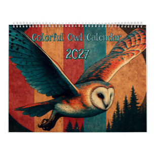Calendário de Coruja Colorido 2027