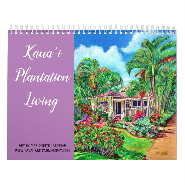 Calendário de Cottages Vivos da Plantação Kauai (Capa)