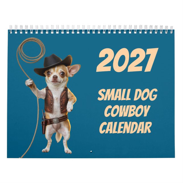 Calendário de Cowboy de Cachorro Pequeno 2027 (Capa)