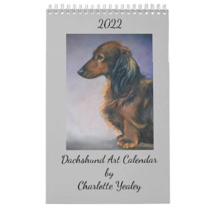 Calendário de Dachshund Dog 2022 por Charlotte Ye