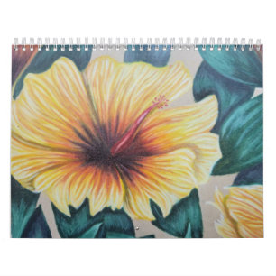 Calendário de desenho de flores tropicais original
