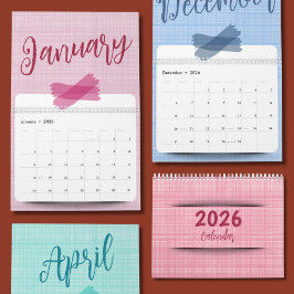 Calendário de Design Brilhante, Alegre e Adorável
