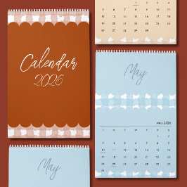 Calendário de Design Brilhante, Alegre e Adorável