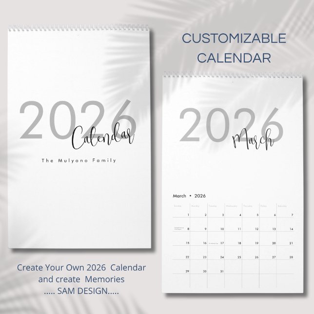 Calendário de Design de Luxo Simples (Criador carregado)