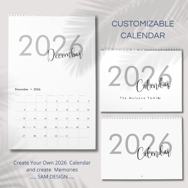 Calendário de Design de Luxo Simples (Criador carregado)