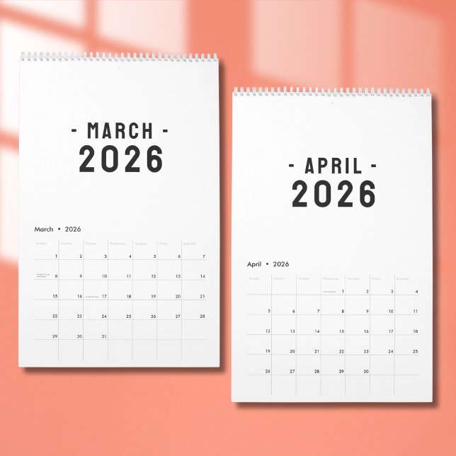 Calendário de Design de Luxo Simples (Criador carregado)