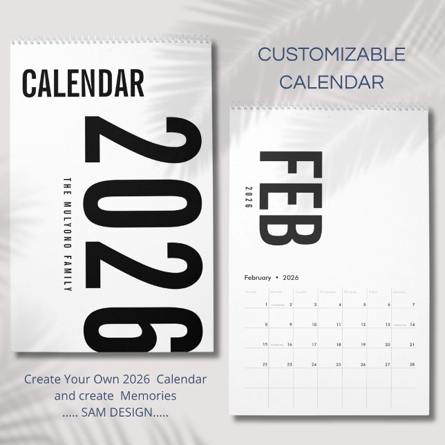 Calendário de Design Luxuoso Simples (Criador carregado)